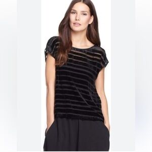INC short sleeve velvet striped top